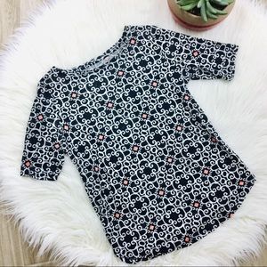 LOFT Filgree Linen Tee Size Small